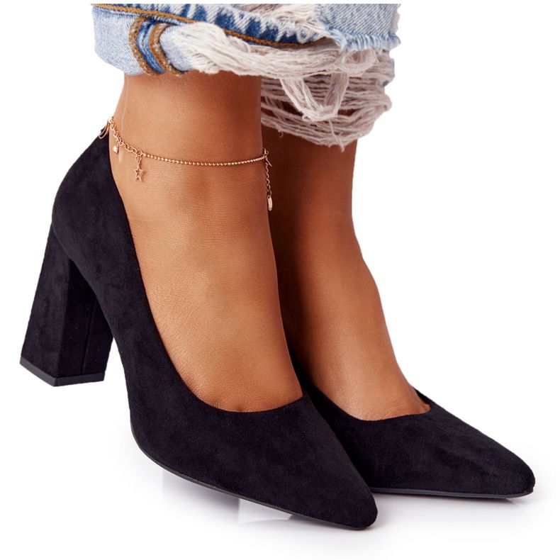 Suede Pumps On A Bar Sergio Leone PB216 Black