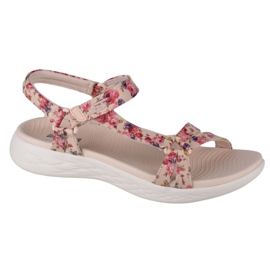 Skechers On The Go 600 Fleur W 140018-NTMT Sandals beige red violet pink