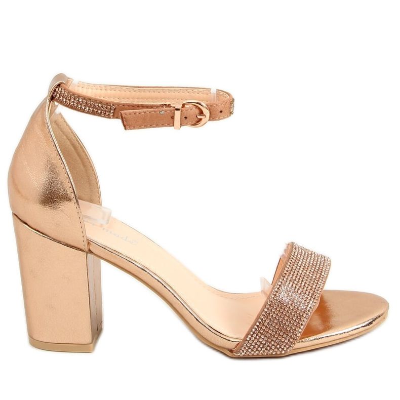 High-heeled sandals champagne 1478 Champagne golden