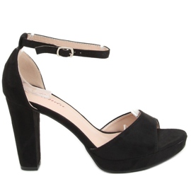 Black S-850 Black platform sandals