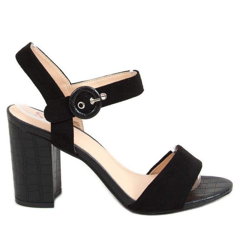 Black high-heeled sandals SL1008P Black