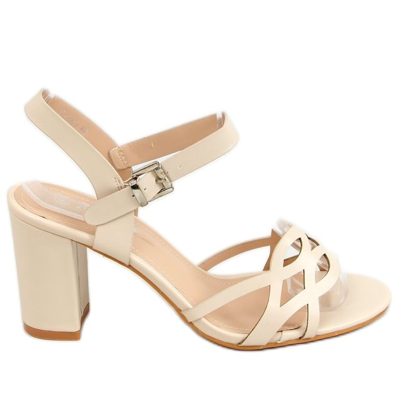 Beige high-heeled sandals S-863 Beige