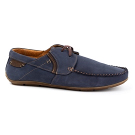Olivier Men's leather loafers 297 navy blue