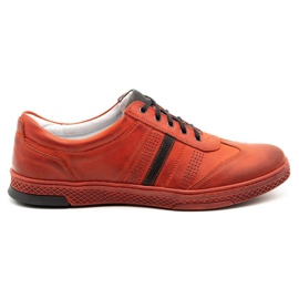 Joker Men's leather casual shoes S21 / 2 red