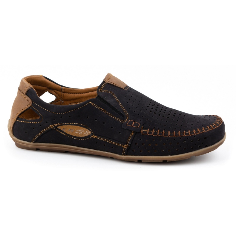 Olivier Men's shoes moccasins 91K summer black suede