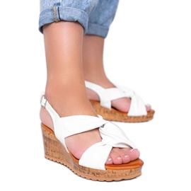 White sandals on a wedge heel Buenos Aires