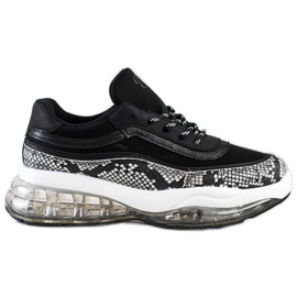 SHELOVET Sneakers On A Transparent Platform white black SHELOVET Sneakers On A Transparent Platform white black