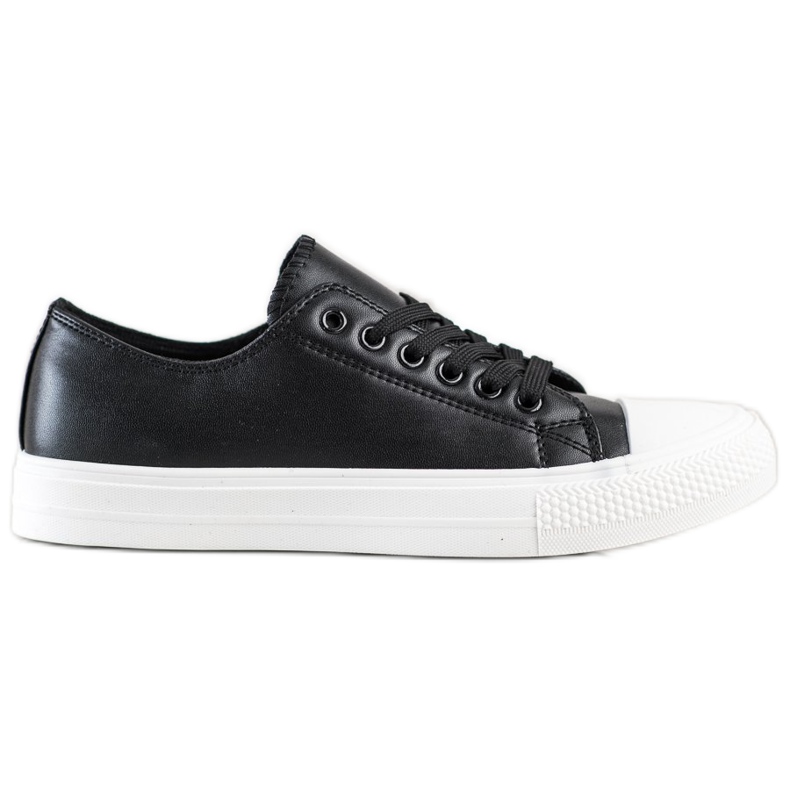 SHELOVET Black Sneakers With Eco Leather