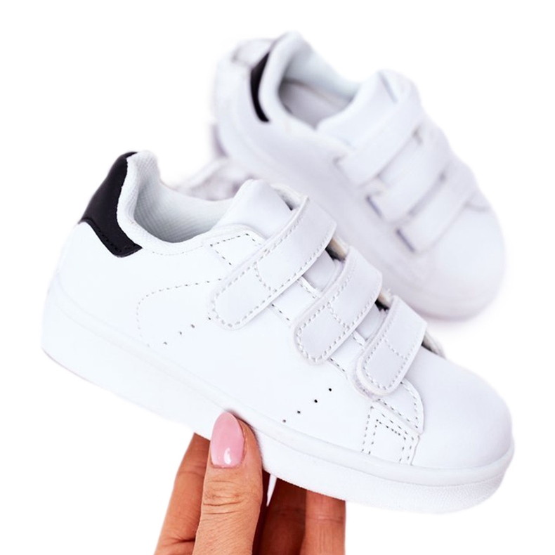 FR1 Children's sports shoes with Velcro black and white Fifi