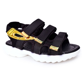 Children's sports sandals with Velcro Black Flyn