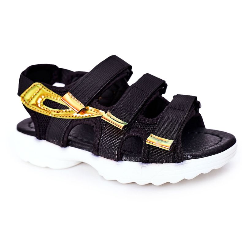 Children's sports sandals with Velcro Black Flyn