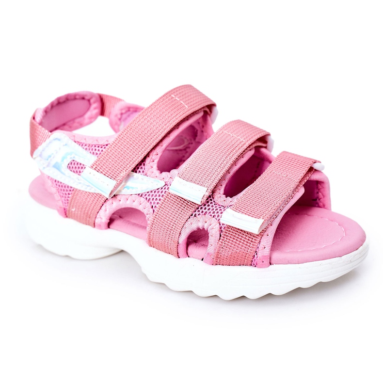 Children's sports sandals with Velcro Pink Flyn