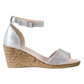 Filippo Silver Wedge Pumps