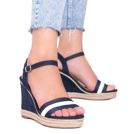 Black espadrilles on the Mona wedge navy blue Black espadrilles on the Mona wedge navy blue