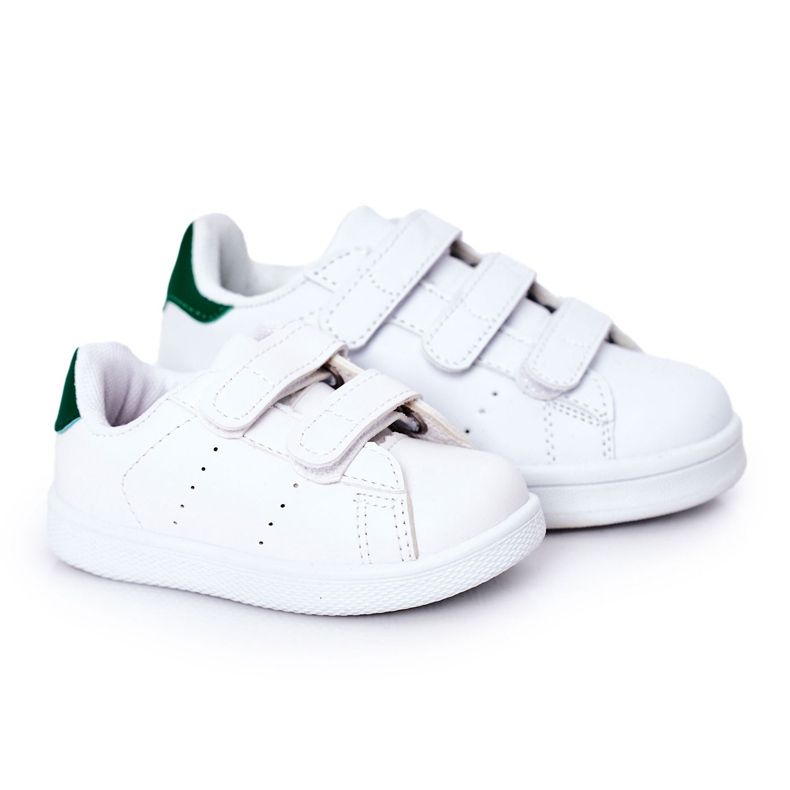 Children's white and green sneakers California with Velcro Children's white and green sneakers California with Velcro