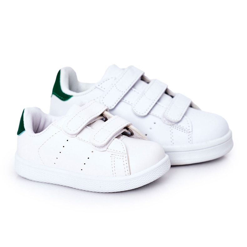 FR1 Children's white and green sneakers California with Velcro