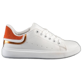 SHELOVET Sneakers With Orange Insert white