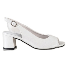 Goodin White Shimmering Sandals