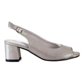 Goodin Silver Shimmering Sandals Goodin Silver Shimmering Sandals