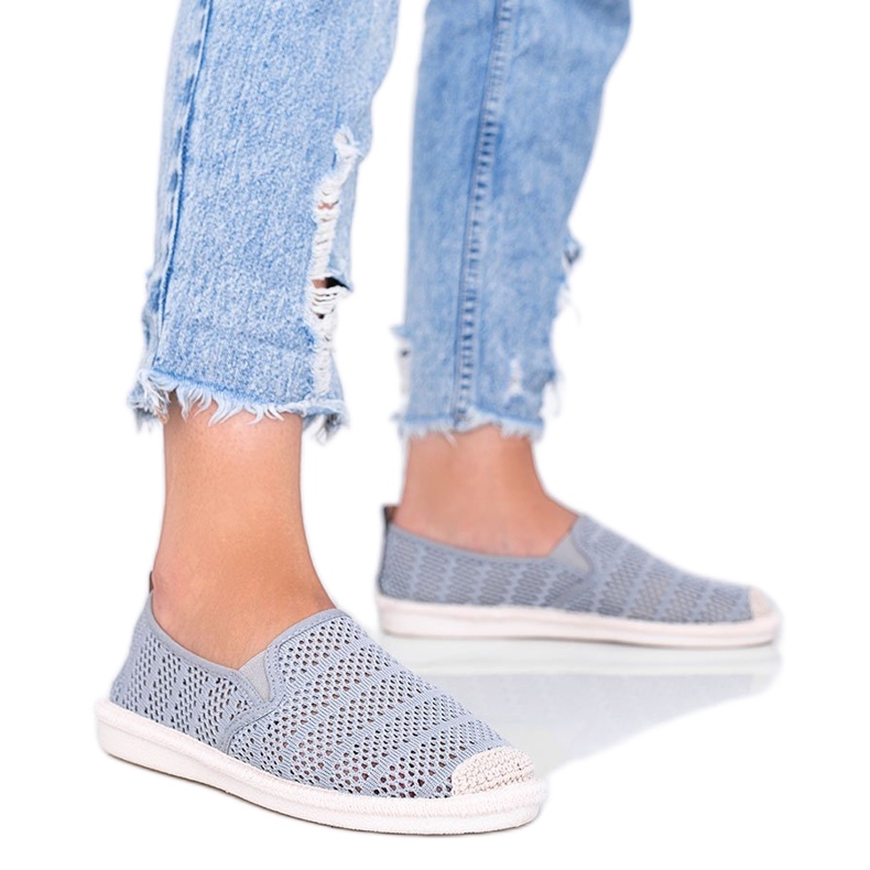 Tropical Sun gray lace espadrilles grey