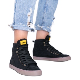 Black ankle-high sneakers from Bujal