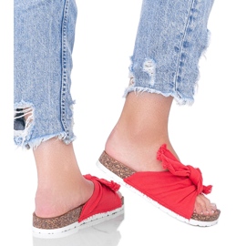 Red sandals on Martenn cork sole Red sandals on Martenn cork sole
