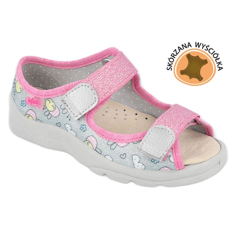 Befado sandal for girls 869x154 pink silver grey Befado sandal for girls 869x154 pink silver grey