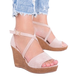 Beige wedge sandals Leslie