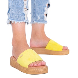 Yellow slippers on the Dr. Martin