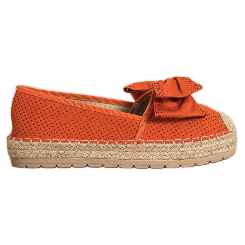 Mannika Openwork Espadrilles With A Bow orange