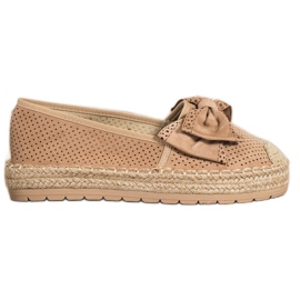 Mannika Openwork Espadrilles With A Bow brown