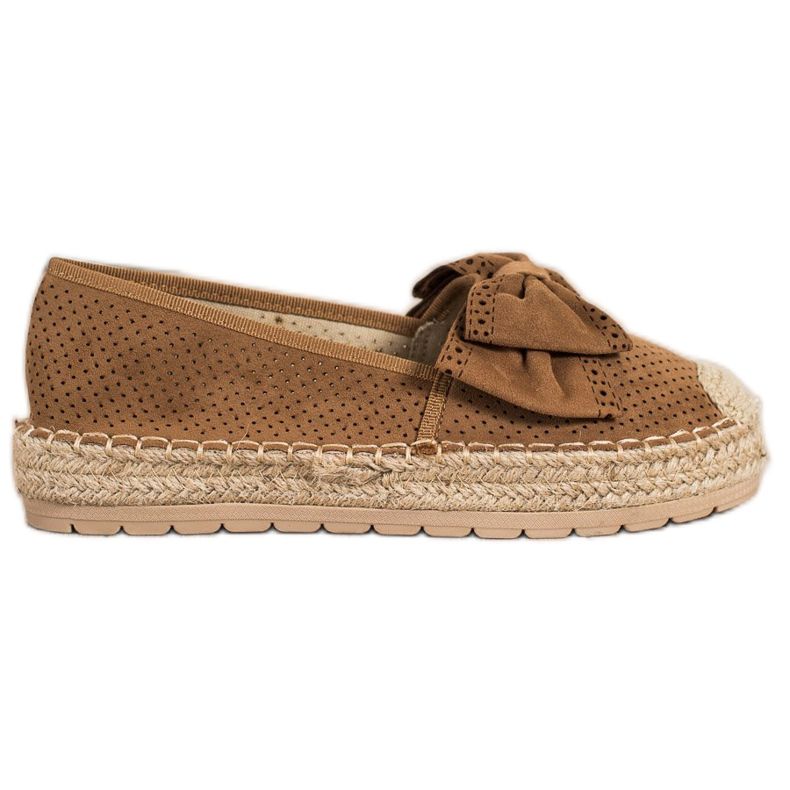 Mannika Openwork Espadrilles With A Bow brown