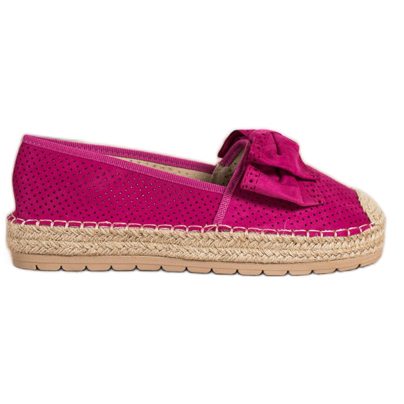 Mannika Openwork Espadrilles With A Bow pink