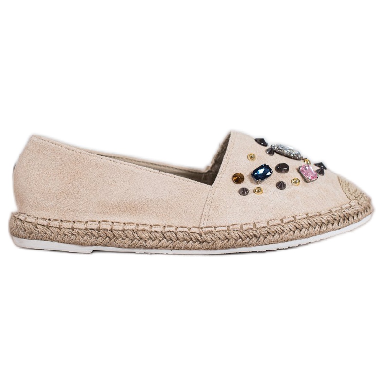 Gogo Espadrilles With Crystals beige