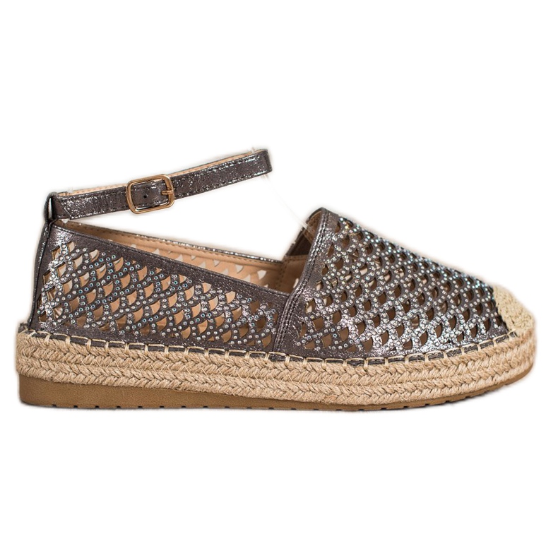 Gogo Openwork espadrilles with a buckle brown