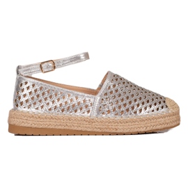 Gogo Openwork espadrilles with a buckle silver Gogo Openwork espadrilles with a buckle silver
