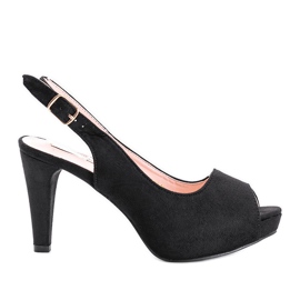 Juna's black high heel sandals