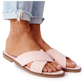 Women's Velor Pink Slippers Edesa