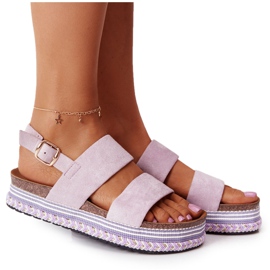 Suede Sandals On The Violet Olympia Platform purple