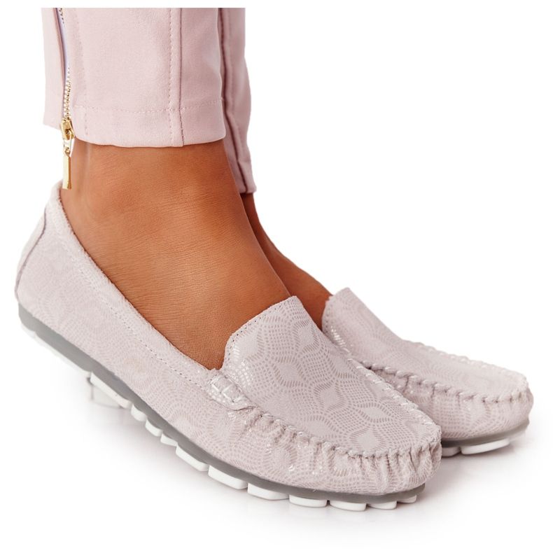Rio Flore Eco-Friendly Leather Loafers Beige grey