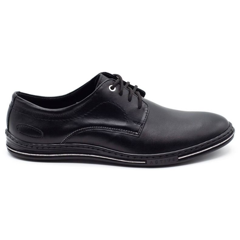 Lukas Leather men's shoes 295LU black with white