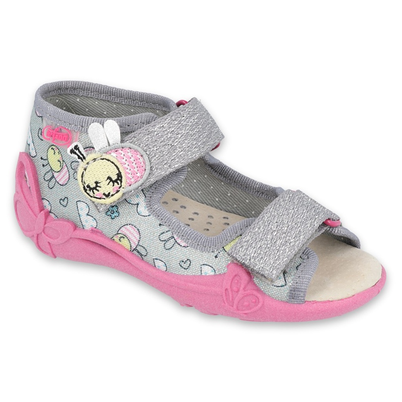 Befado yellow children's shoes 342P027 pink grey