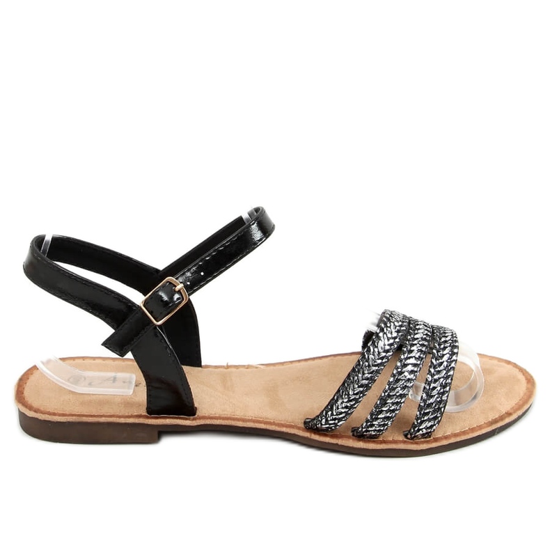 Black women's sandals N-70 Black
