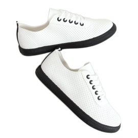 Black and white lace-up sneakers LA44 Black