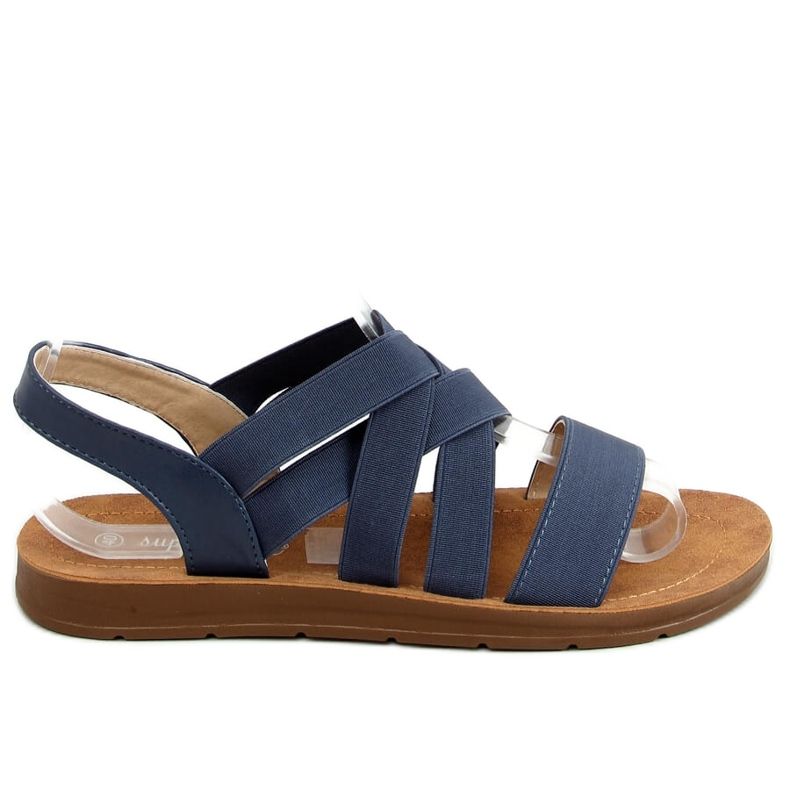 Sandals with rubber straps, navy blue 9225 Blue