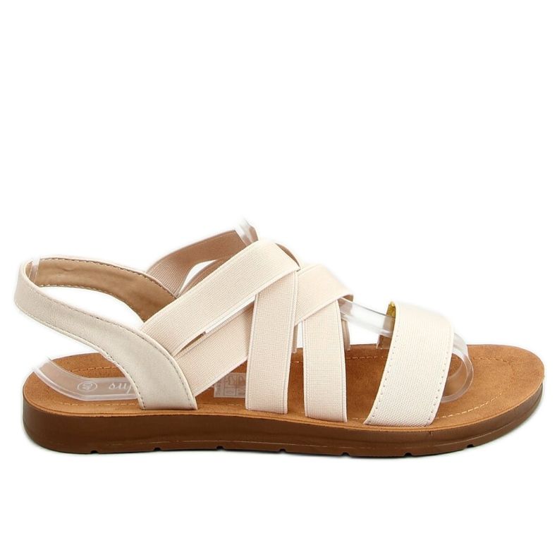 Sandals with rubber straps Beige 9225 Beige