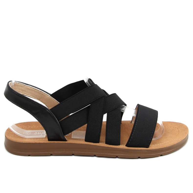 Sandals with rubber straps black 9225 Black