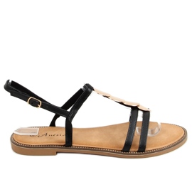 Black women's sandals N-101 Black