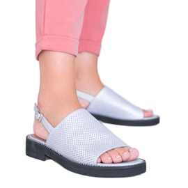 Blue flat-heel sandals from Betsy Blue flat-heel sandals from Betsy