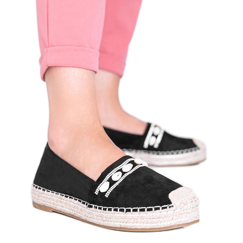 Black espadrilles with Sea Side shells